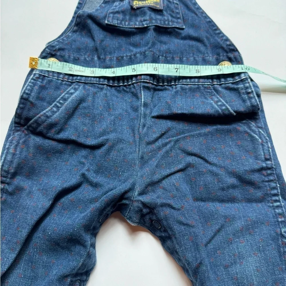 Vintage Oshkosh B’gosh Vestbak Denim Polka Dot  Overall Jeans 12 Months VTG 90s